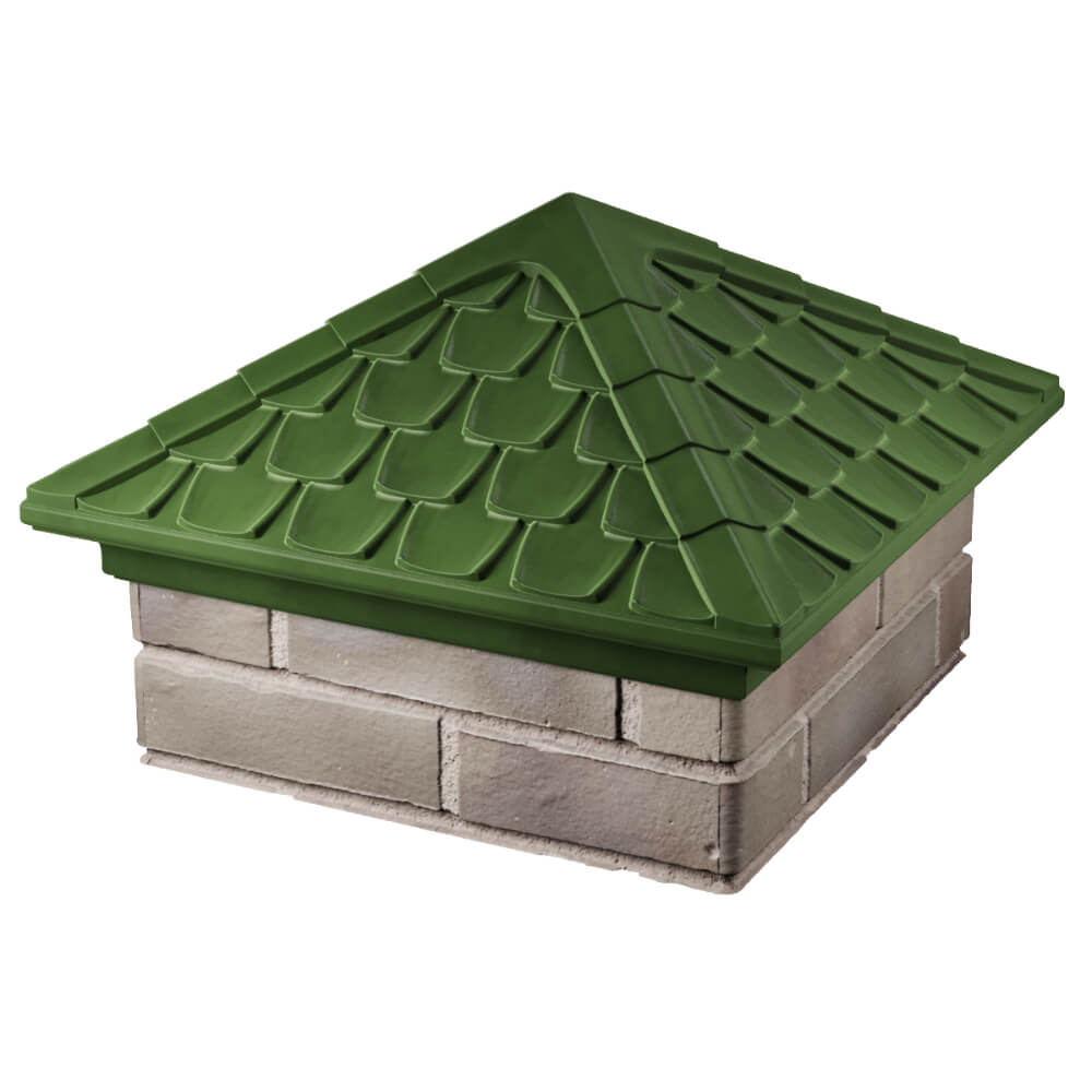 Колпак Zking Эльбрус Зеленый на столб 1.5х1.5 кирпича (385х385мм) в Кириши фото