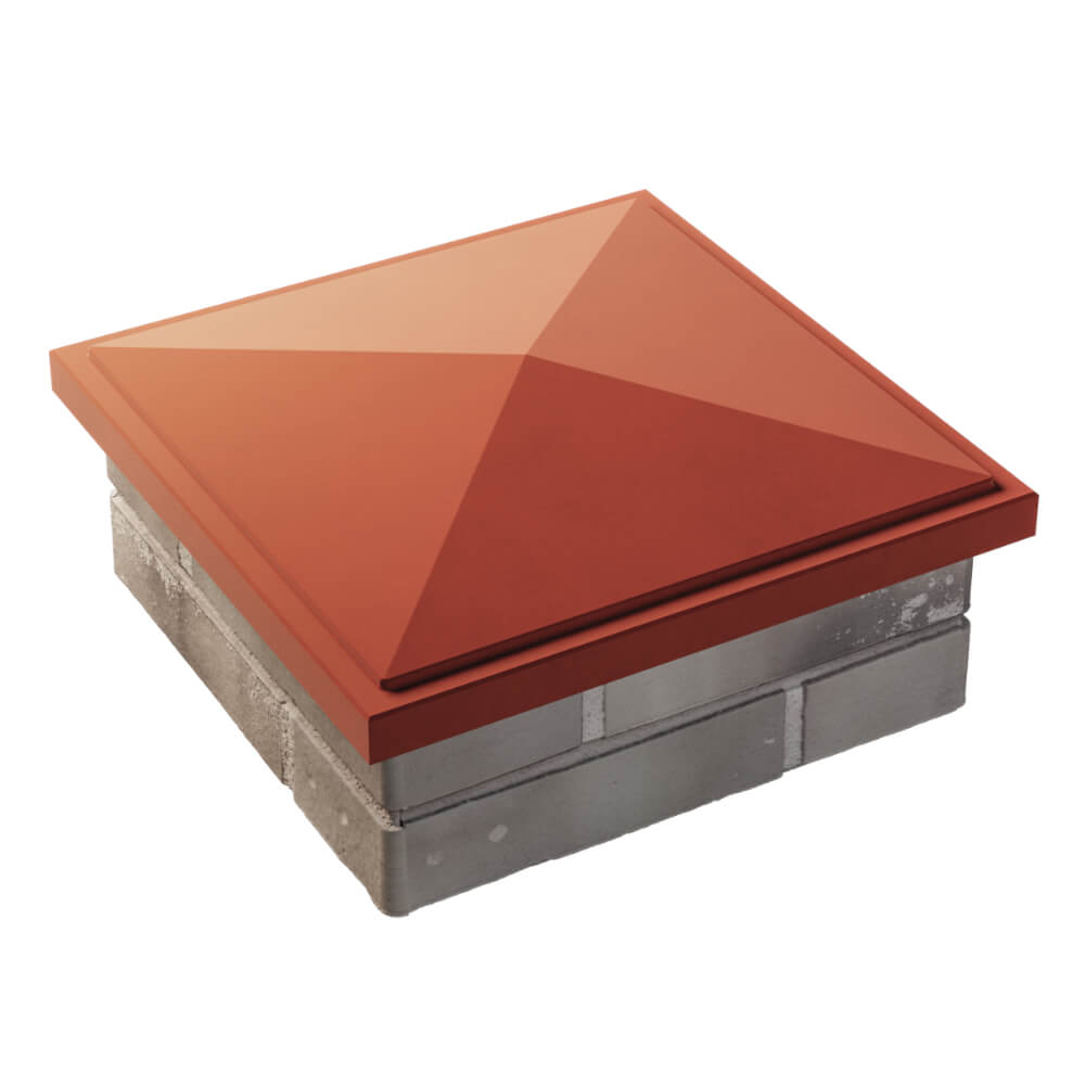 Колпак Zking БонаМоно Красный на столб 1.5х1.5 кирпича (385х385, 400х400мм) в Кириши фото