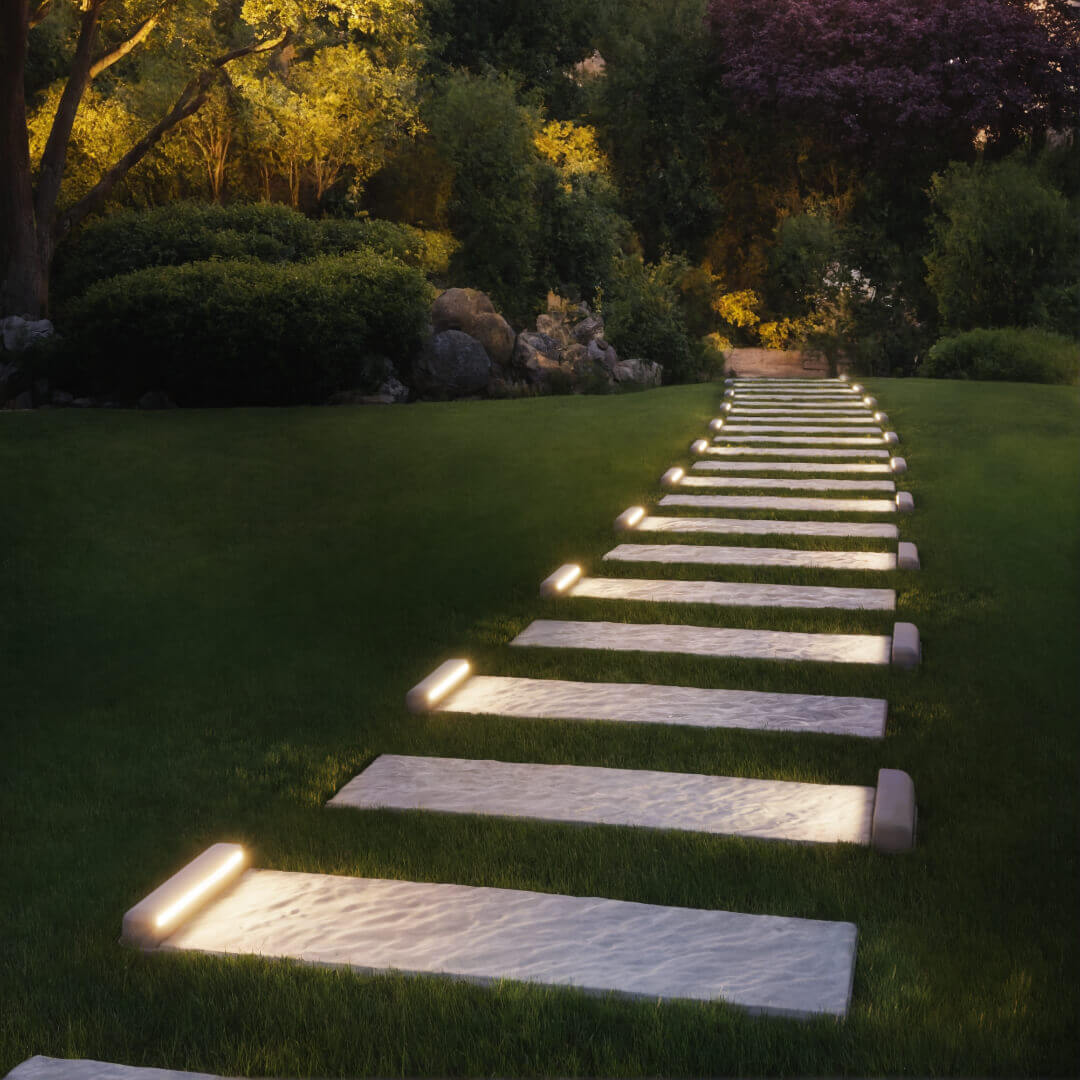 LED Светильник для шаговой плиты STONE Светлая Галька 330х75х98мм в Кириши фото