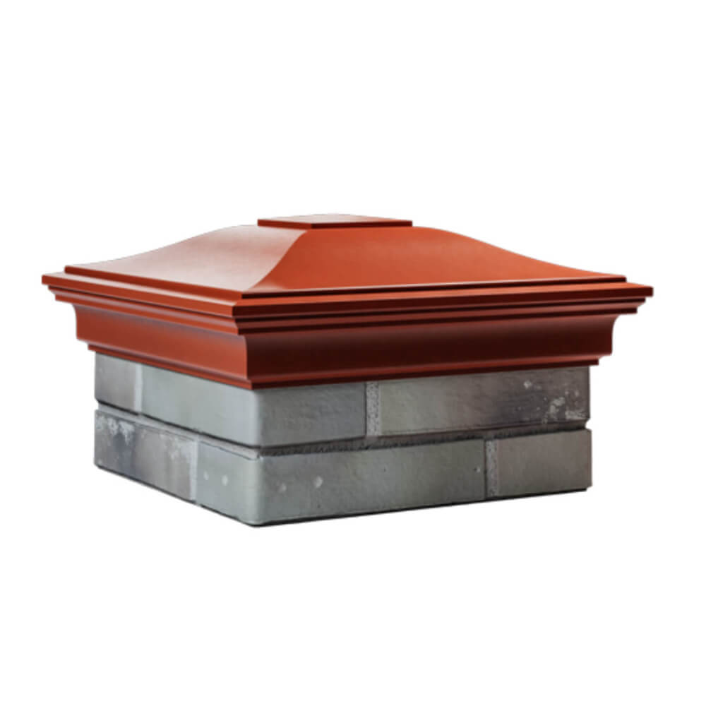 Колпак Zking Монблан Красный на столб 1.5х1.5 еврокирпича 0.7НФ (355х355мм) в Кириши фото