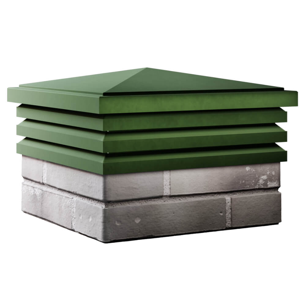 Колпак Zking Бона ХайТек Зеленый на столб 1.5х1.5 кирпича (385х385мм) в Кириши фото