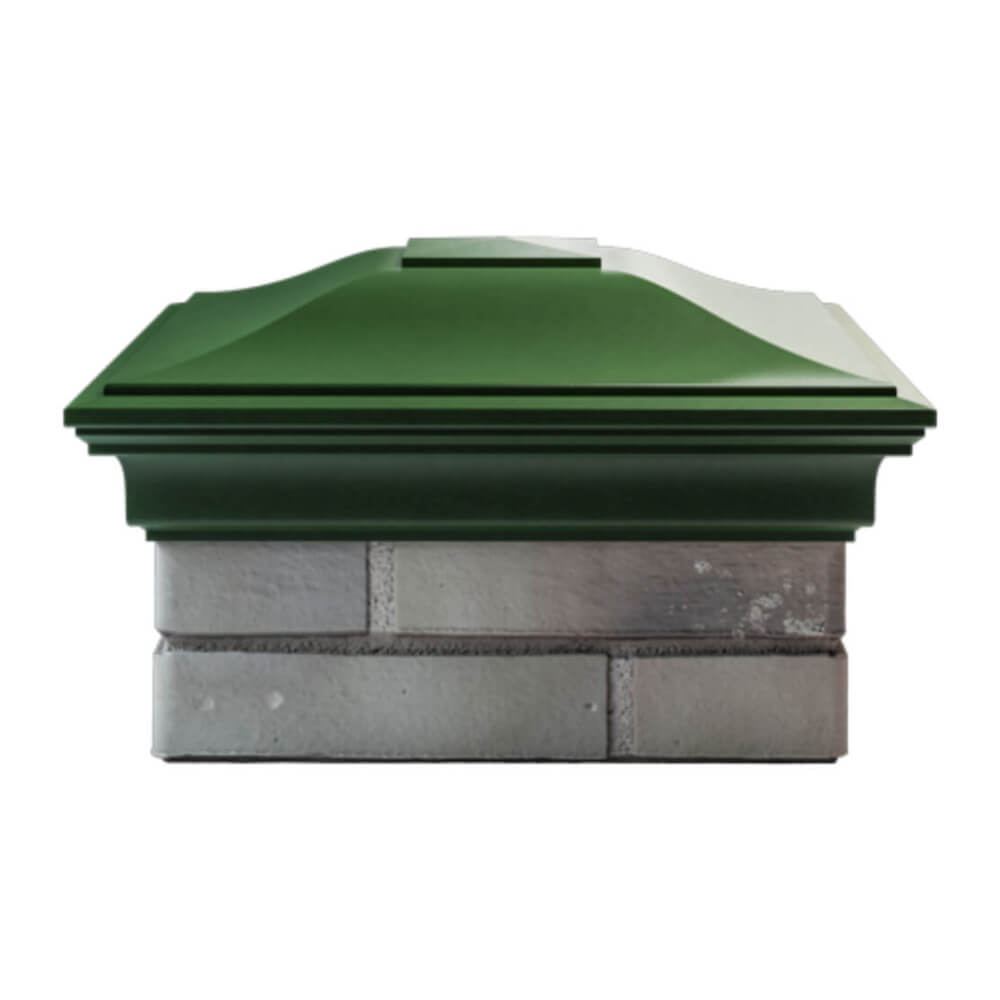 Колпак Zking Монблан Зеленый на столб 1.5х1.5 еврокирпича 0.7НФ (355х355мм) Кириши фото