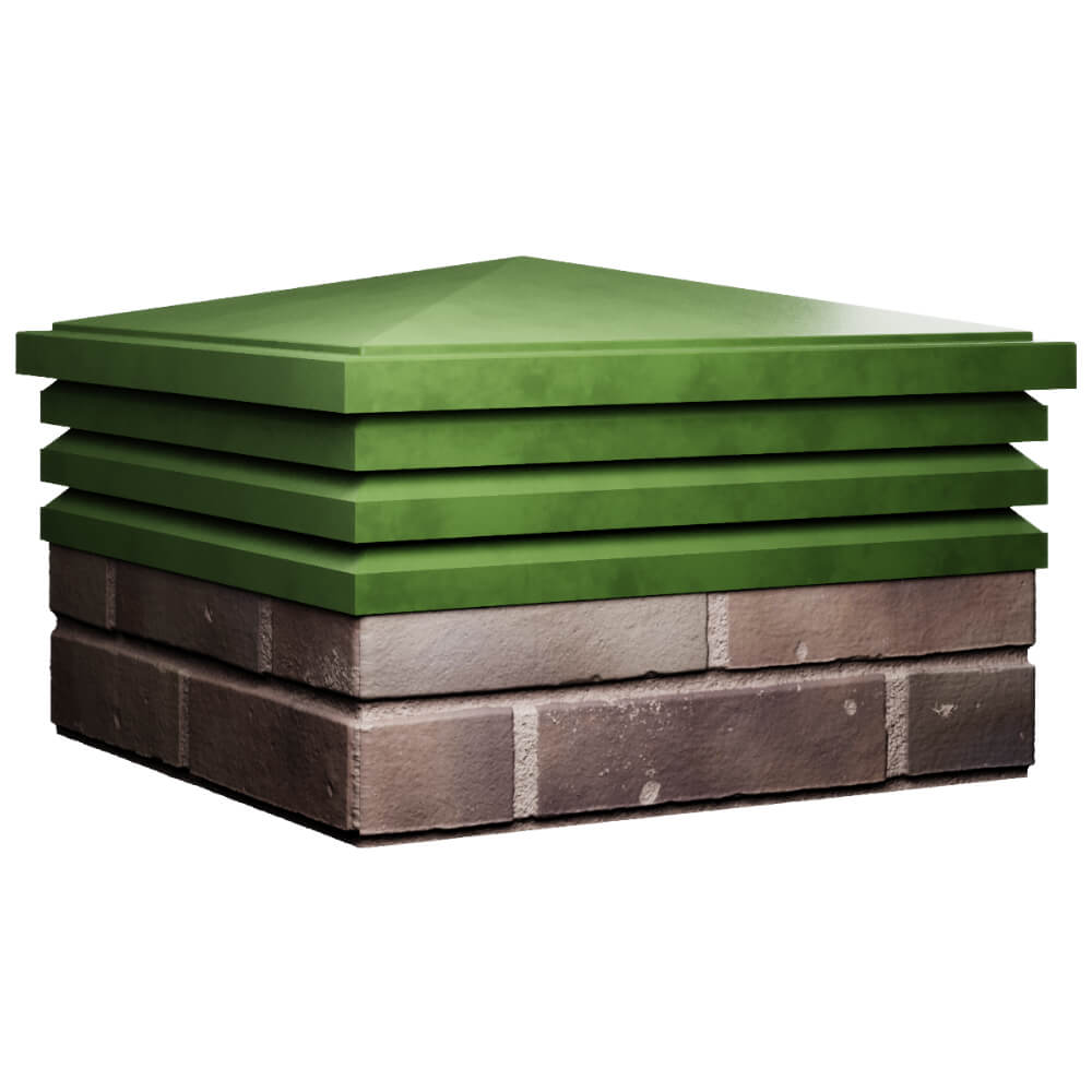 Колпак Zking Бона ХайТек Зеленый на столб 2х2 кирпича (513х513мм) в Кириши фото