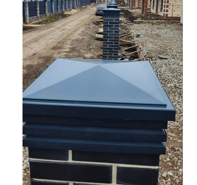 Колпак Zking Бона ХайТек Серый на столб 1.5х1.5 кирпича (385х385мм) в Кириши фото