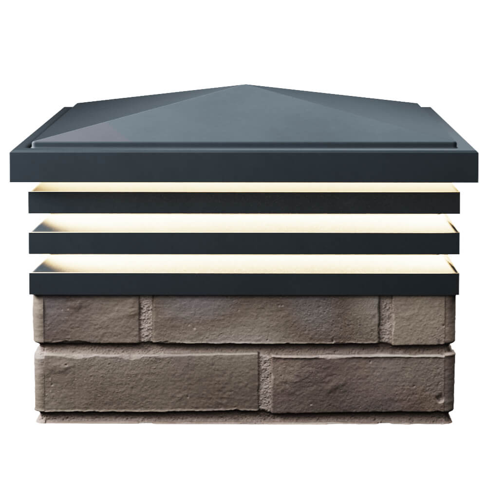 Колпак Zking Бона ХайТек Серый на столб 1.5х1.5 кирпича (385х385мм) с подсветкой в Кириши фото