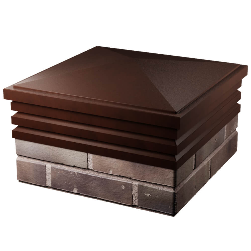 Колпак Zking Бона ХайТек Коричневый на столб 2х2 кирпича (513х513мм) в Кириши фото