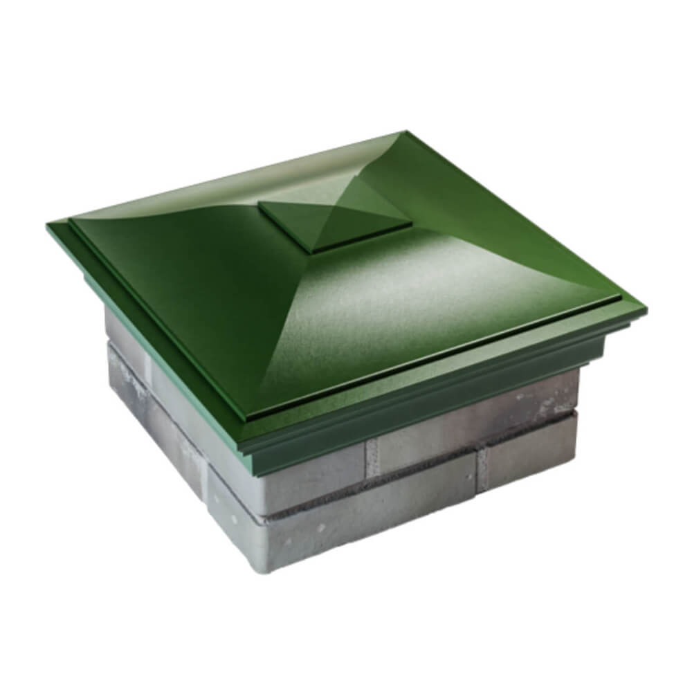 Колпак Zking Монблан Зеленый на столб 1.5х1.5 еврокирпича 0.7НФ (355х355мм) в Кириши фото