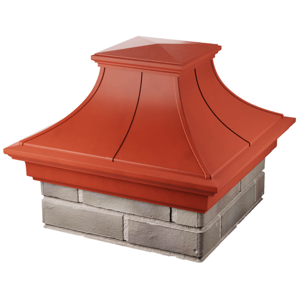 Колпак Zking Монблан Премиум Красный на столб 1.5х1.5 кирпича (385х385мм) в Кириши фото