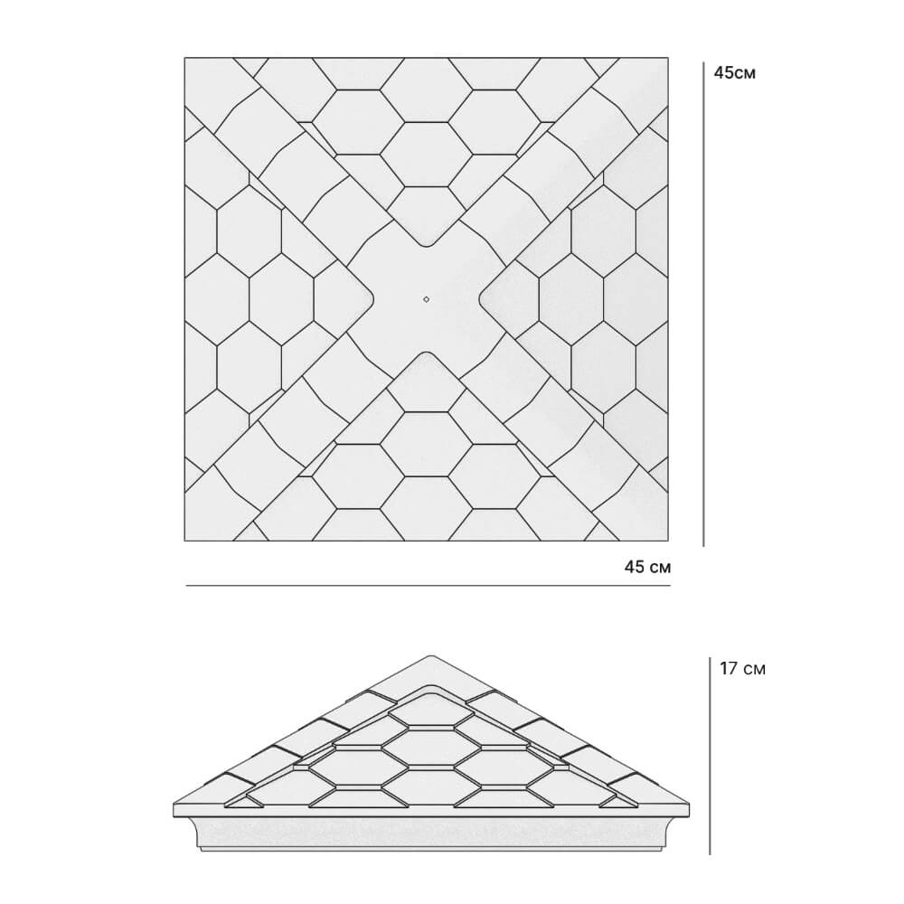 Колпак Zking Эверест Серый на столб 1.5х1.5 кирпича (390х390мм) в Кириши фото
