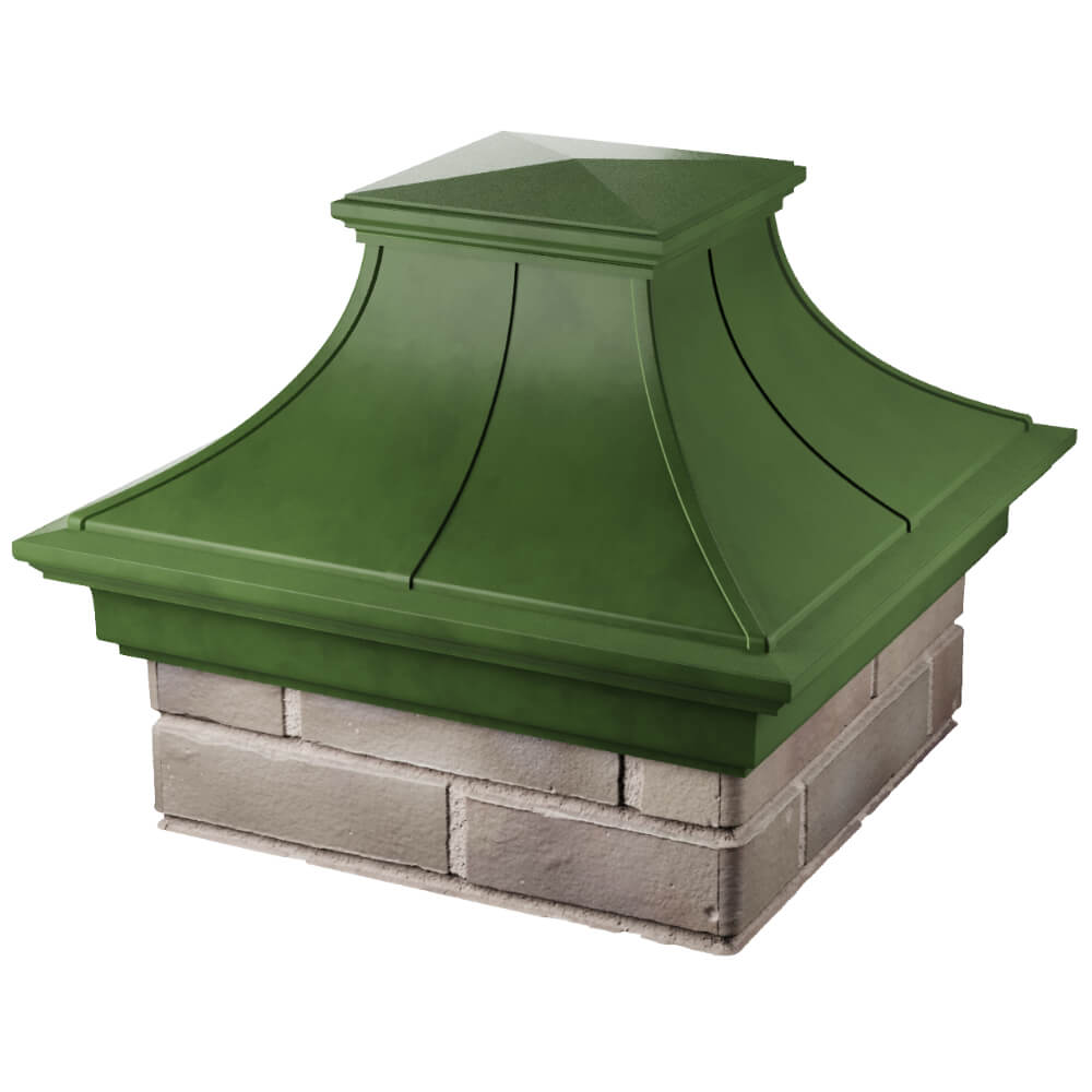 Колпак Zking Монблан Премиум Зеленый на столб 1.5х1.5 кирпича (385х385мм) в Кириши фото