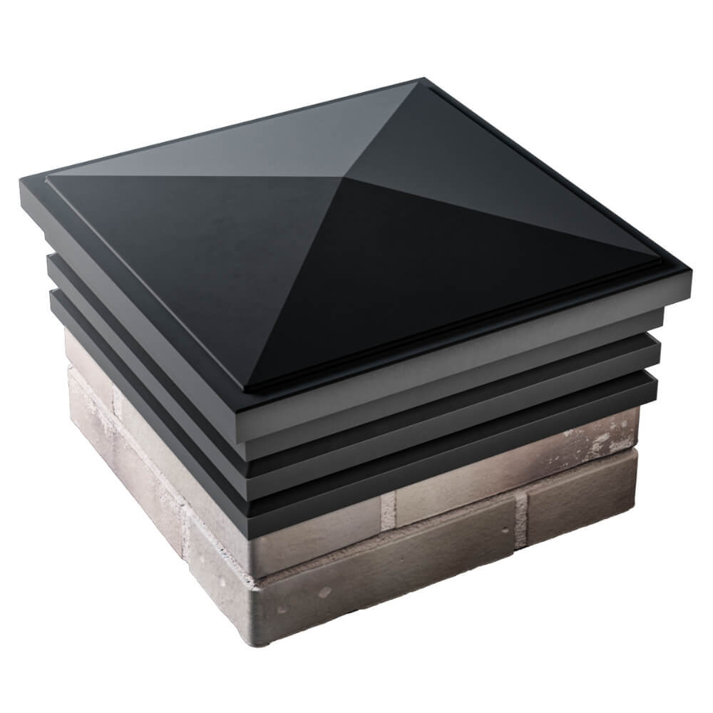 Колпак Zking Бона ХайТек Черный на столб 1.5х1.5 кирпича (385х385мм) в Кириши фото