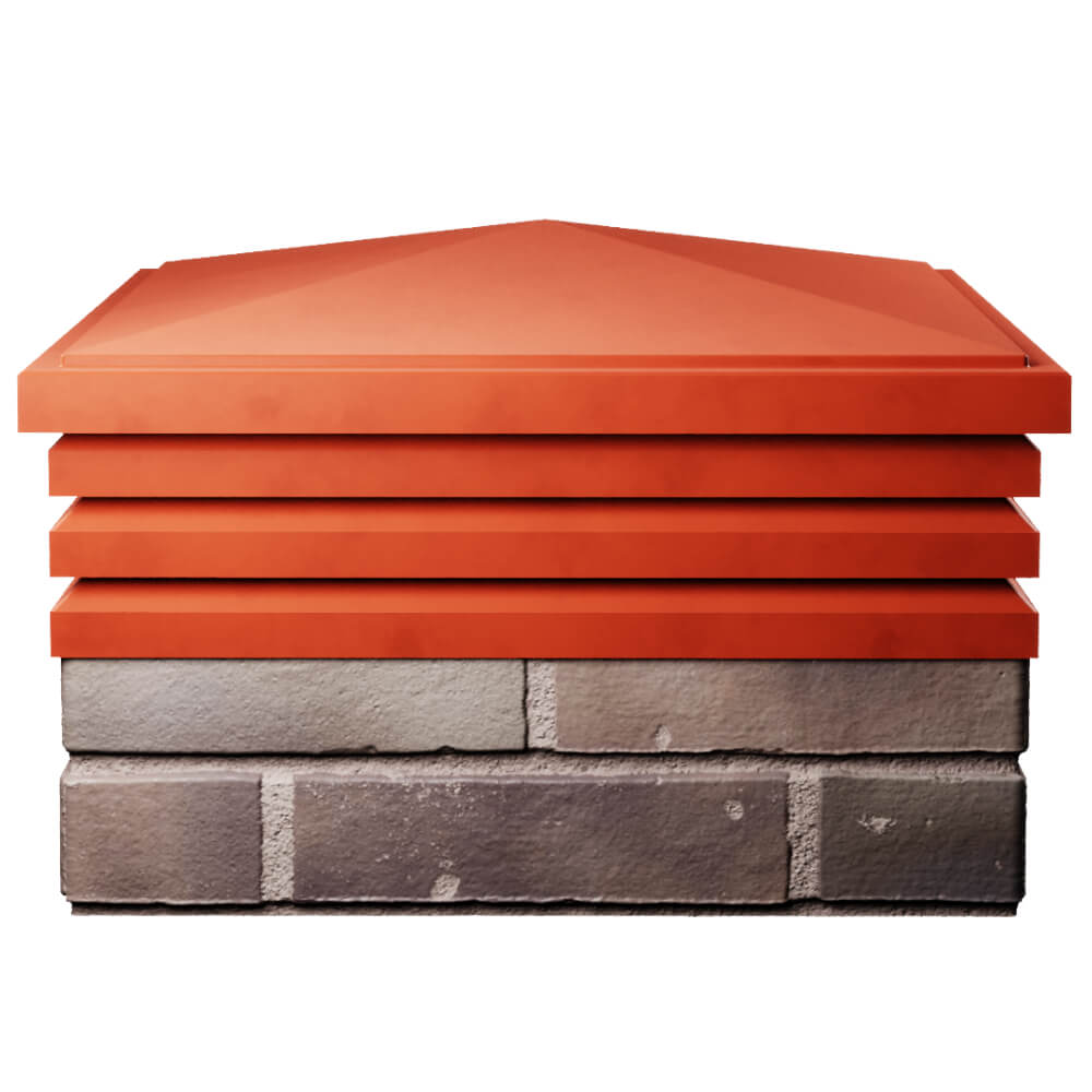 Колпак Zking Бона ХайТек Красный на столб 2х2 кирпича (513х513мм) Кириши фото