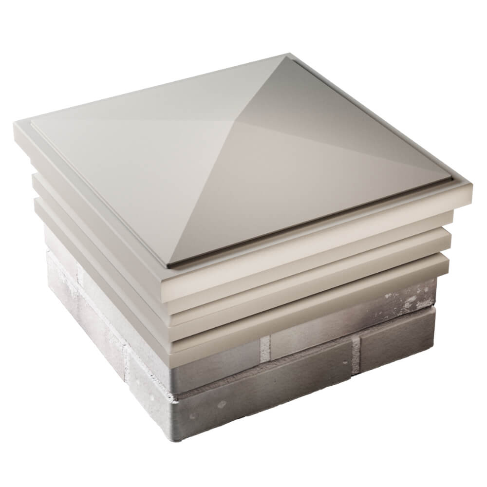 Колпак Zking Бона ХайТек Бежевый на столб 1.5х1.5 кирпича (385х385мм) в Кириши фото