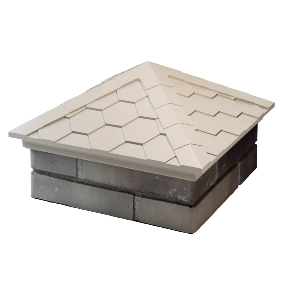 Колпак Zking Эверест Бежевый на столб 1.5х1.5 кирпича (390х390мм) в Кириши фото