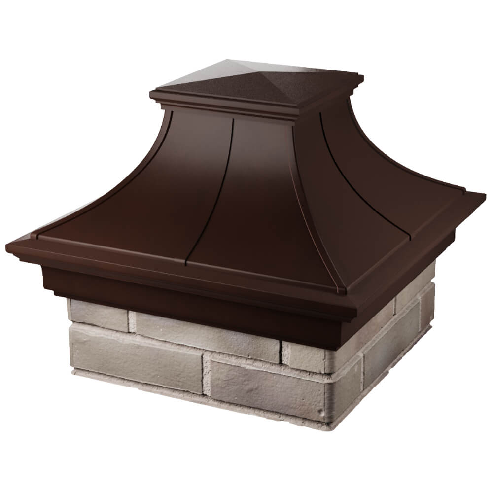 Колпак Zking Монблан Премиум Коричневый на столб 1.5х1.5 кирпича (385х385мм) в Кириши фото
