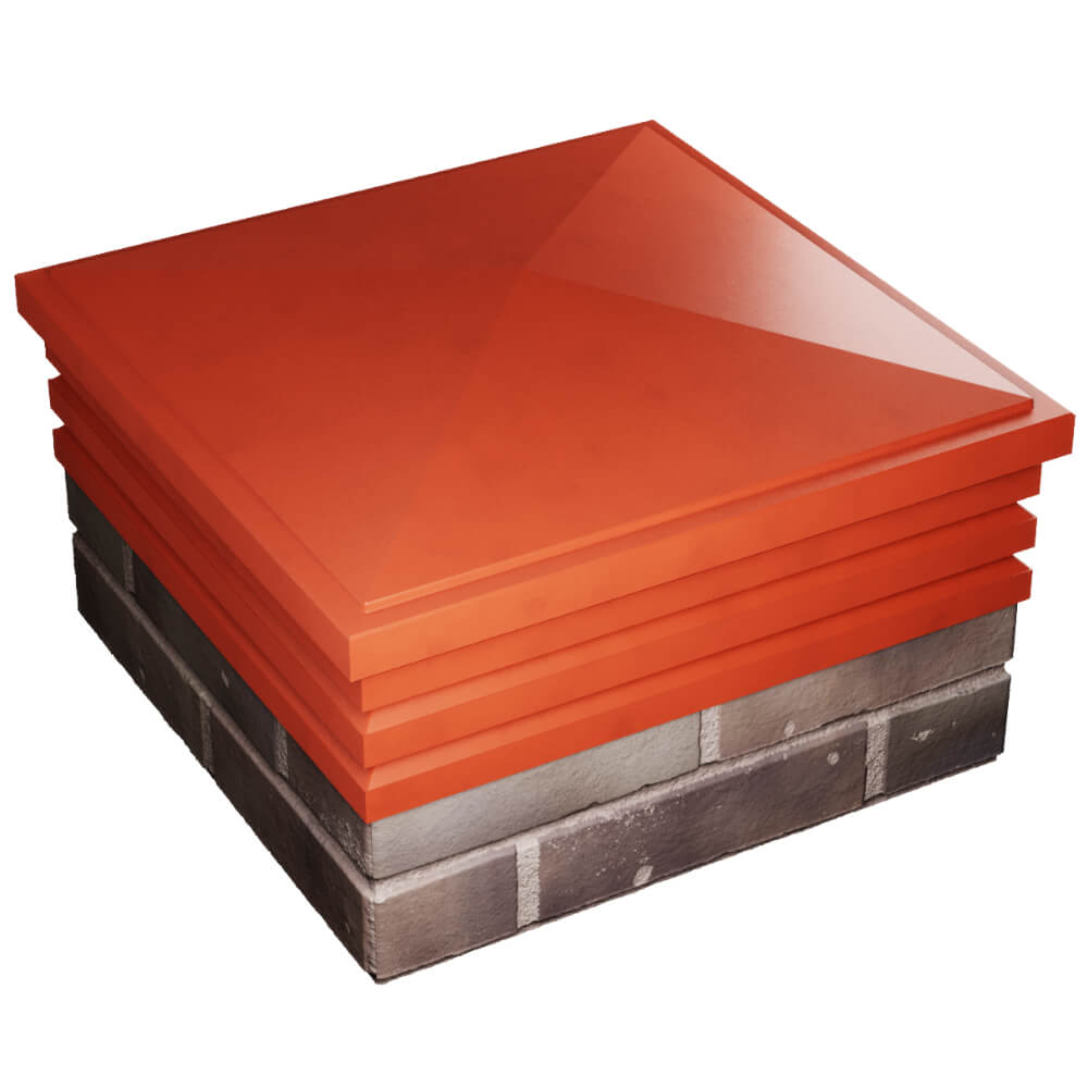 Колпак Zking Бона ХайТек Красный на столб 2х2 кирпича (513х513мм) в Кириши фото