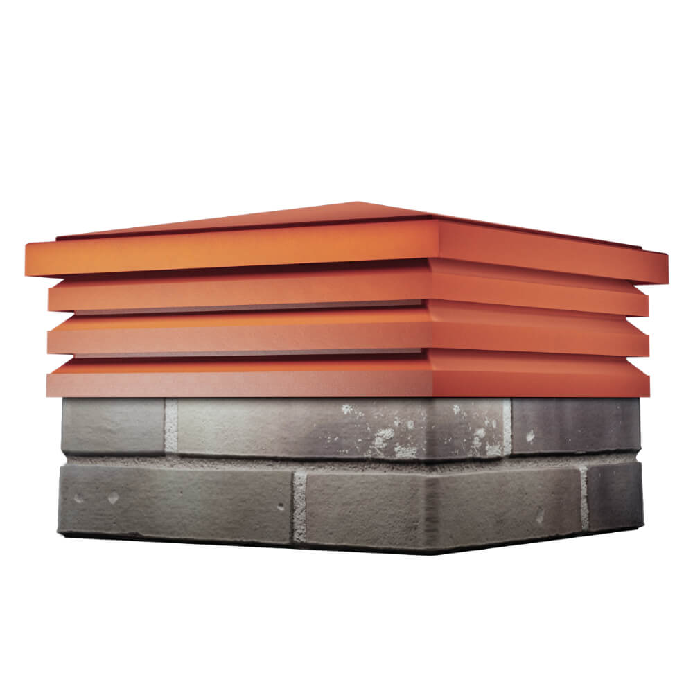 Колпак Zking Бона ХайТек Красный на столб 1.5х1.5 кирпича (385х385мм) в Кириши фото