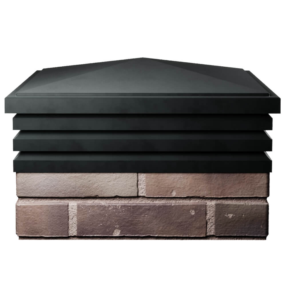 Колпак Zking Бона ХайТек Черный на столб 2х2 кирпича (513х513мм) Кириши фото