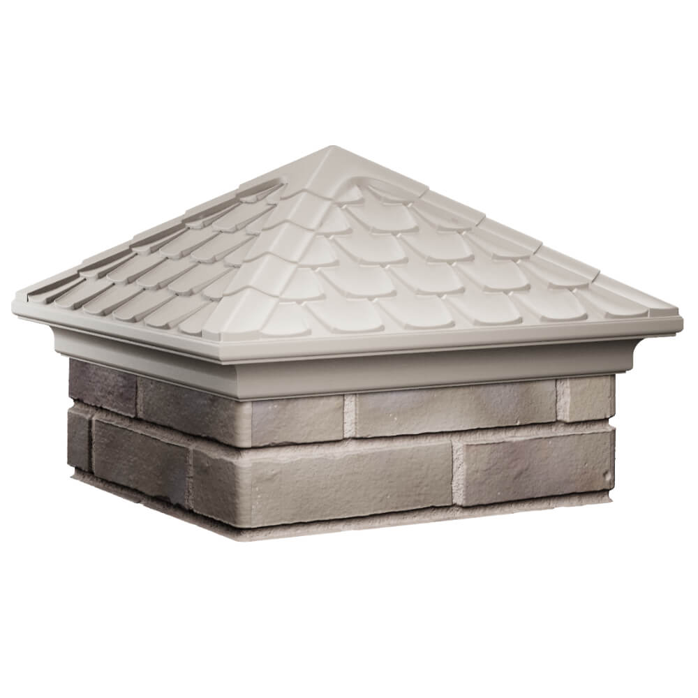 Колпак Zking Эльбрус Бежевый на столб 1.5х1.5 кирпича (385х385мм) в Кириши фото