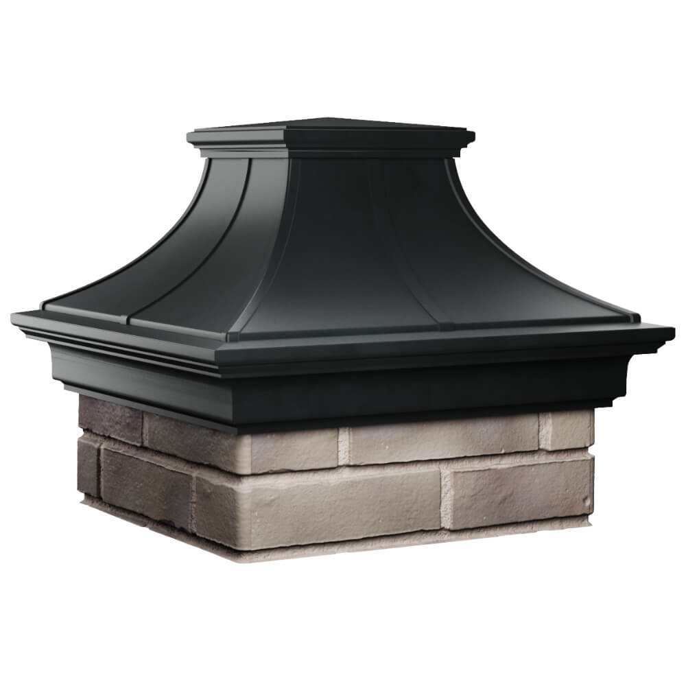 Колпак Zking Монблан Премиум Черный на столб 1.5х1.5 кирпича (385х385мм) в Кириши фото
