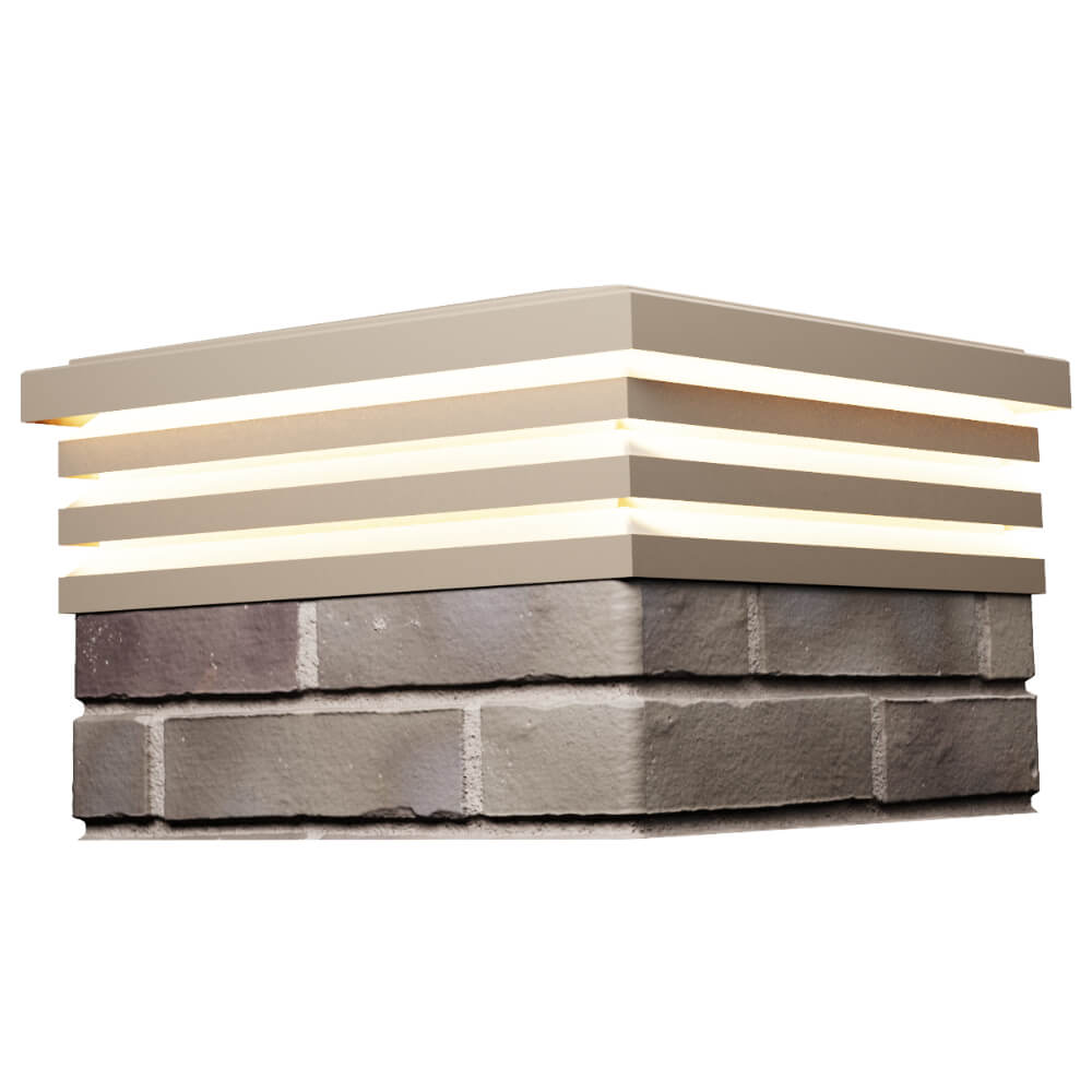 Колпак Zking Бона ХайТек Бежевый на столб 1.5х1.5 кирпича (385х385мм) с подсветкой в Кириши фото