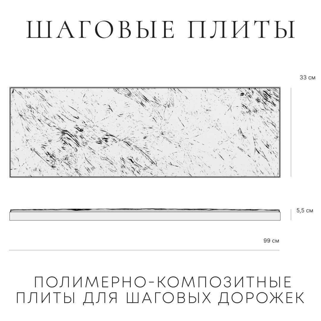 Шаговая плита STONE Графитовый Серый 990х330х55мм в Кириши фото