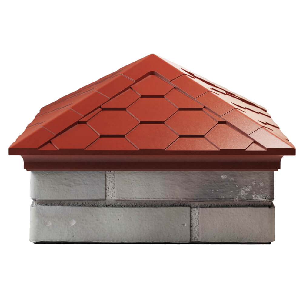 Колпак Zking Эверест Красный на столб 1.5х1.5 кирпича (390х390мм) Кириши фото