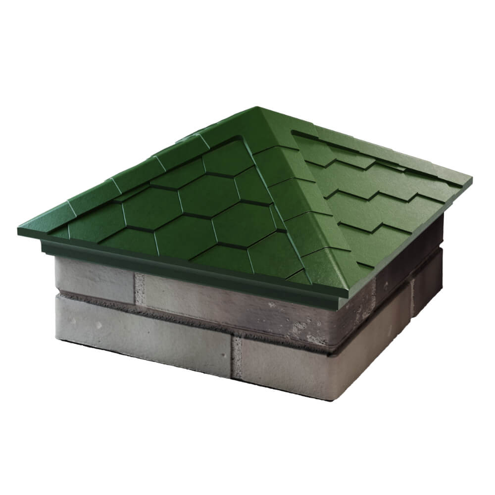 Колпак Zking Эверест Зеленый на столб 1.5х1.5 кирпича (390х390мм) в Кириши фото