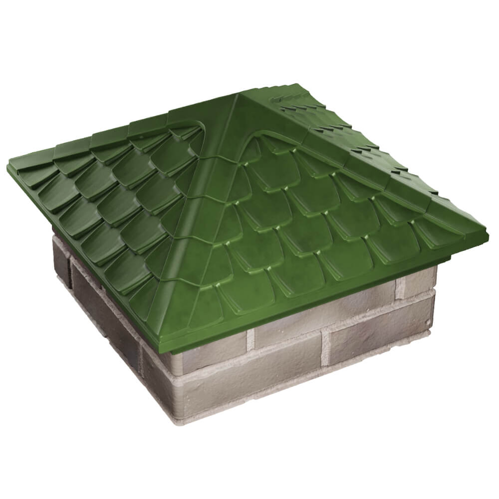 Колпак Zking Эльбрус Зеленый на столб 1.5х1.5 кирпича (385х385мм) в Кириши фото