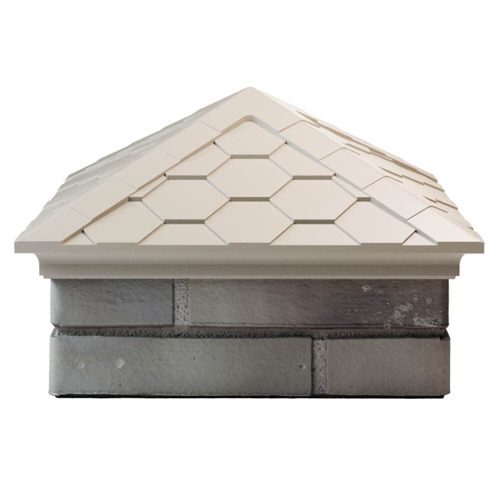 Колпак Zking Эверест Бежевый на столб 1.5х1.5 кирпича (390х390мм) Кириши фото