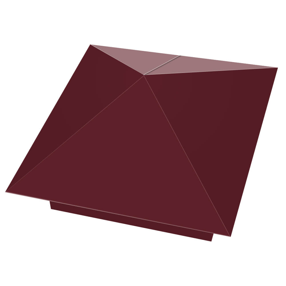 Колпак металлический 390х390мм RAL3005 Красное Вино заборный Кириши фото