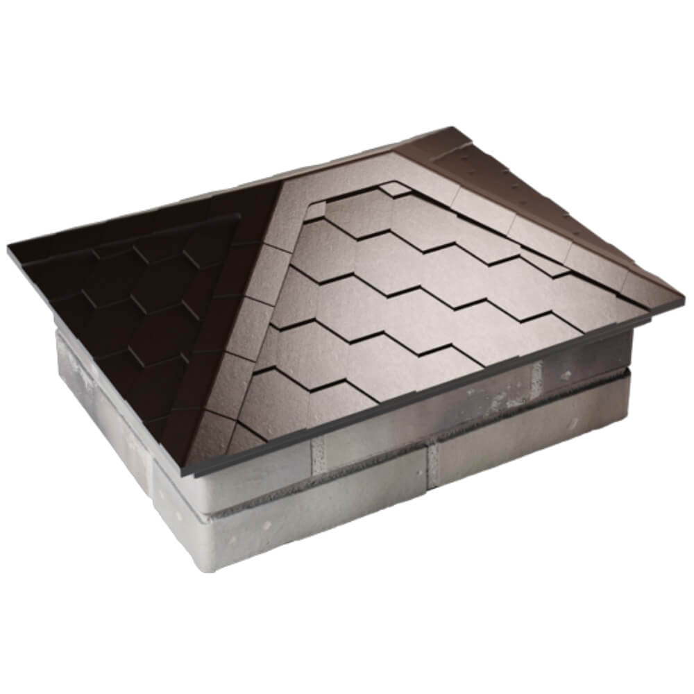 Колпак Zking Эверест Коричневый на столб 2х1.5 кирпича (520х390мм) Кириши фото