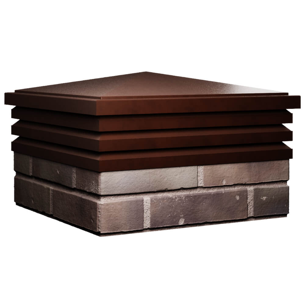 Колпак Zking Бона ХайТек Коричневый на столб 2х2 кирпича (513х513мм) в Кириши фото