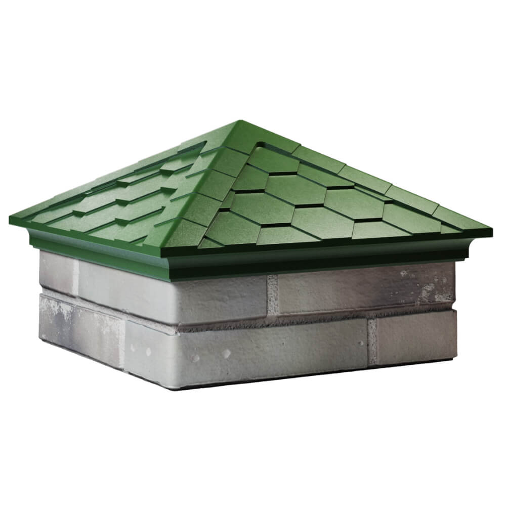 Колпак Zking Эверест Зеленый на столб 1.5х1.5 кирпича (390х390мм) в Кириши фото