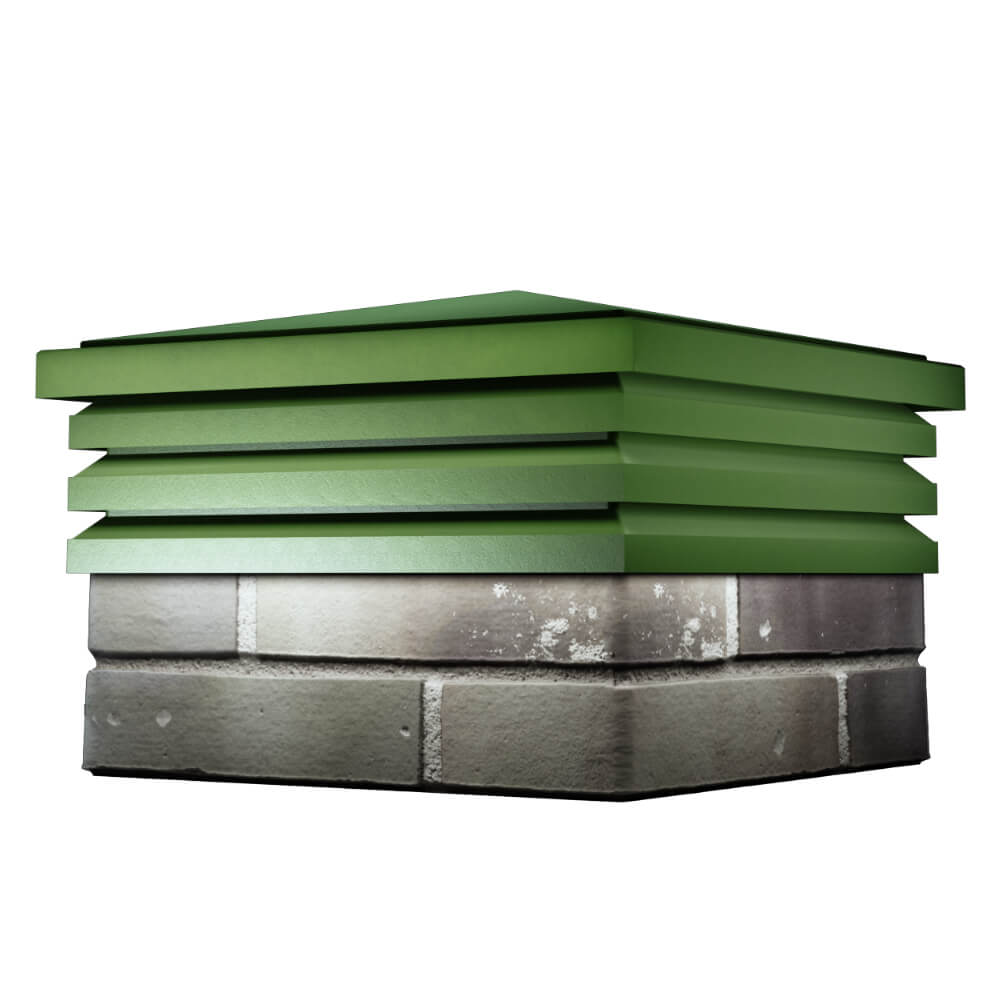 Колпак Zking Бона ХайТек Зеленый на столб 1.5х1.5 кирпича (385х385мм) в Кириши фото