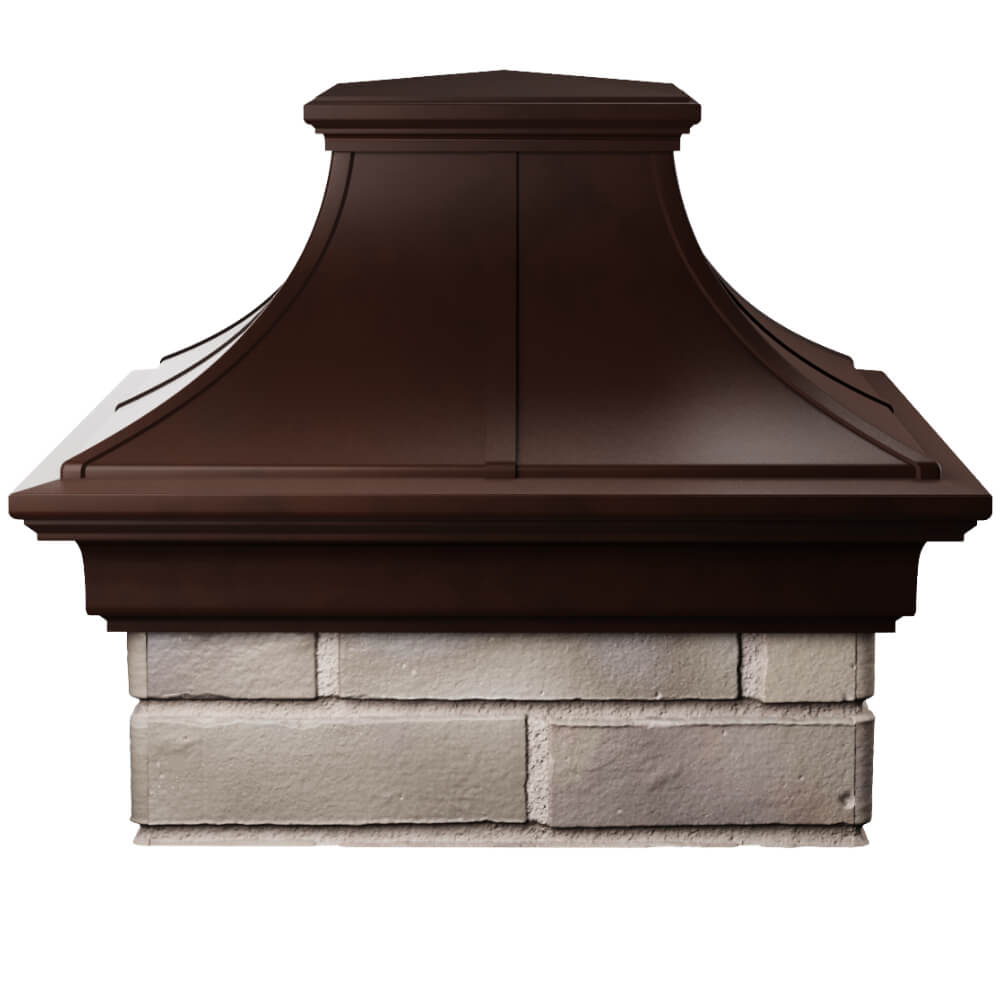 Колпак Zking Монблан Премиум Коричневый на столб 1.5х1.5 кирпича (385х385мм) Кириши фото