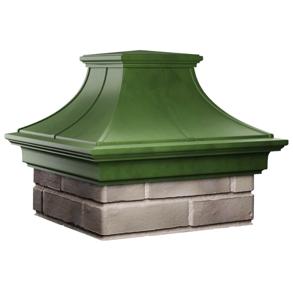 Колпак Zking Монблан Премиум Зеленый на столб 1.5х1.5 кирпича (385х385мм) в Кириши фото