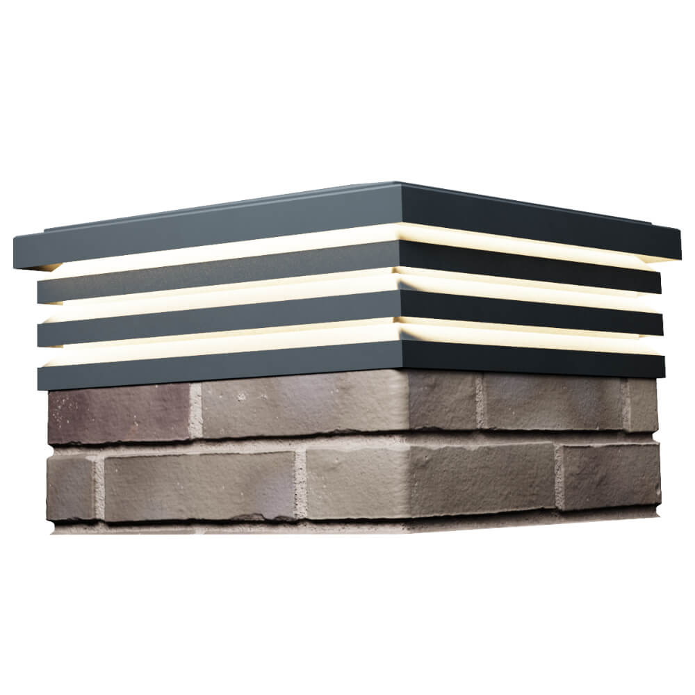 Колпак Zking Бона ХайТек Серый на столб 1.5х1.5 кирпича (385х385мм) с подсветкой в Кириши фото