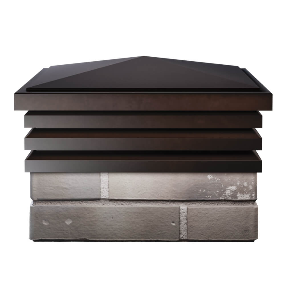 Колпак Zking Бона ХайТек Коричневый на столб 1.5х1.5 кирпича (385х385мм) Кириши фото