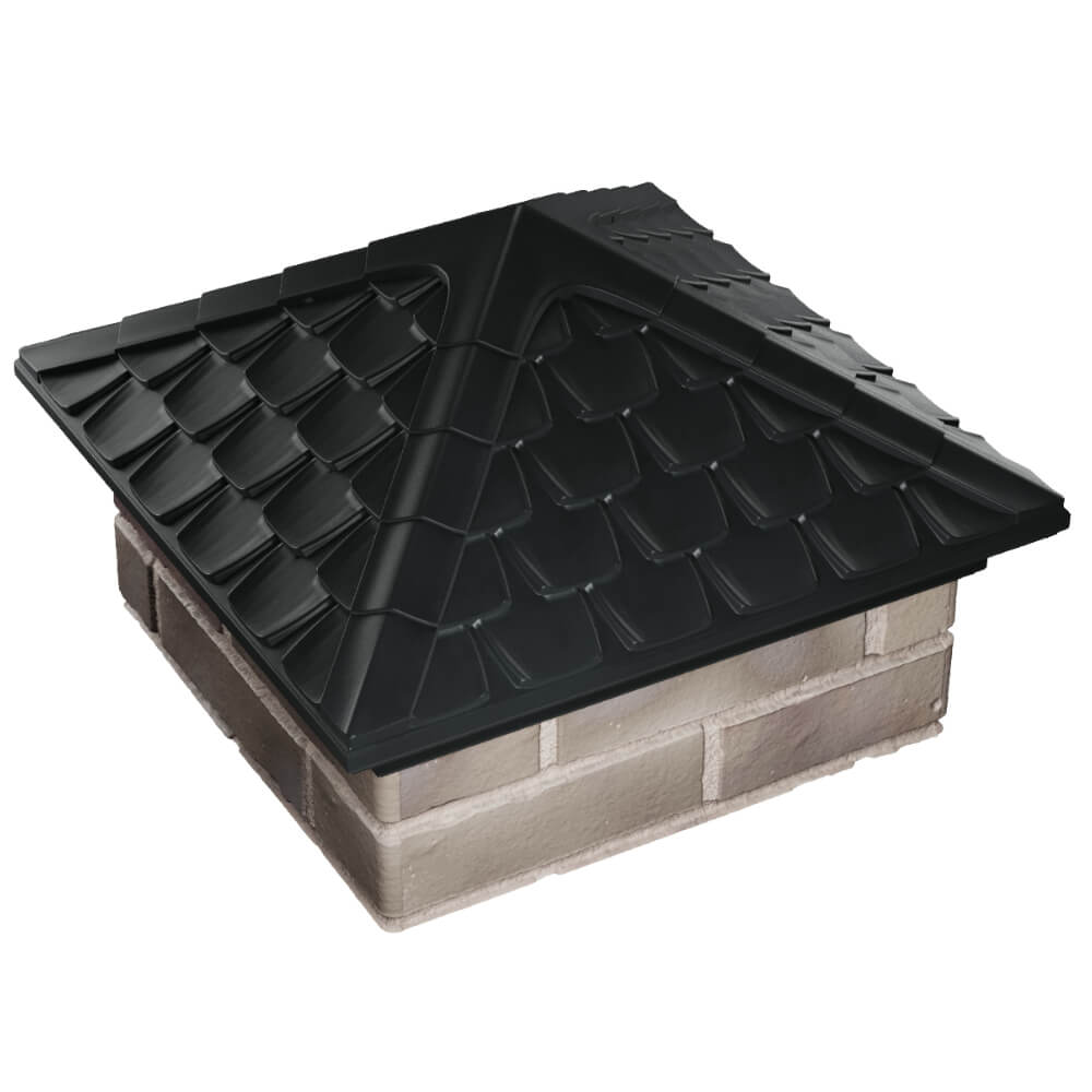 Колпак Zking Эльбрус Черный на столб 1.5х1.5 кирпича (385х385мм) в Кириши фото