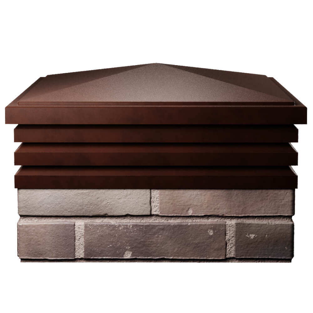 Колпак Zking Бона ХайТек Коричневый на столб 2х2 кирпича (513х513мм) Кириши фото