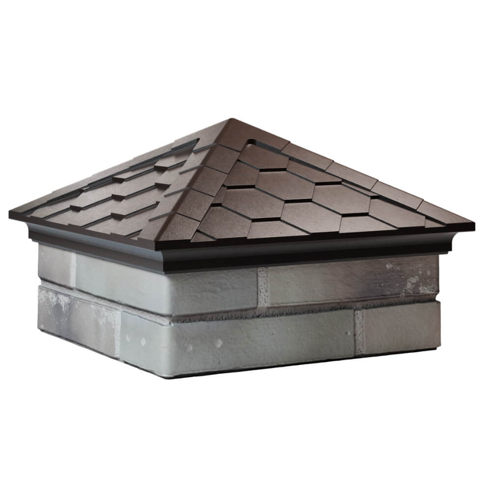 Колпак Zking Эверест Коричневый на столб 1.5х1.5 кирпича (390х390мм) в Кириши фото