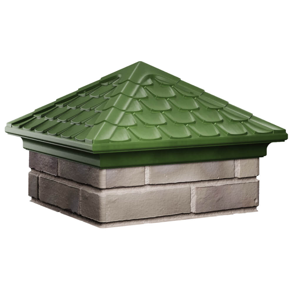 Колпак Zking Эльбрус Зеленый на столб 1.5х1.5 кирпича (385х385мм) в Кириши фото