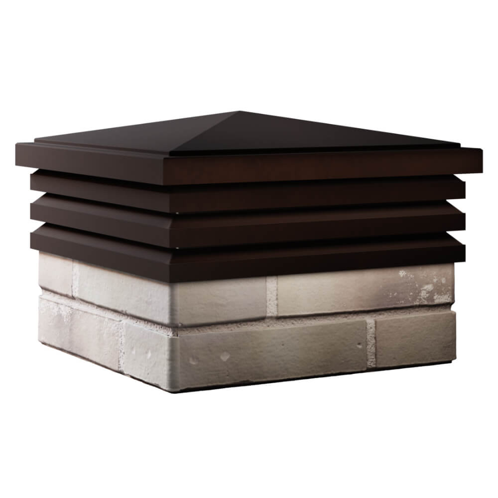 Колпак Zking Бона ХайТек Коричневый на столб 1.5х1.5 кирпича (385х385мм) в Кириши фото